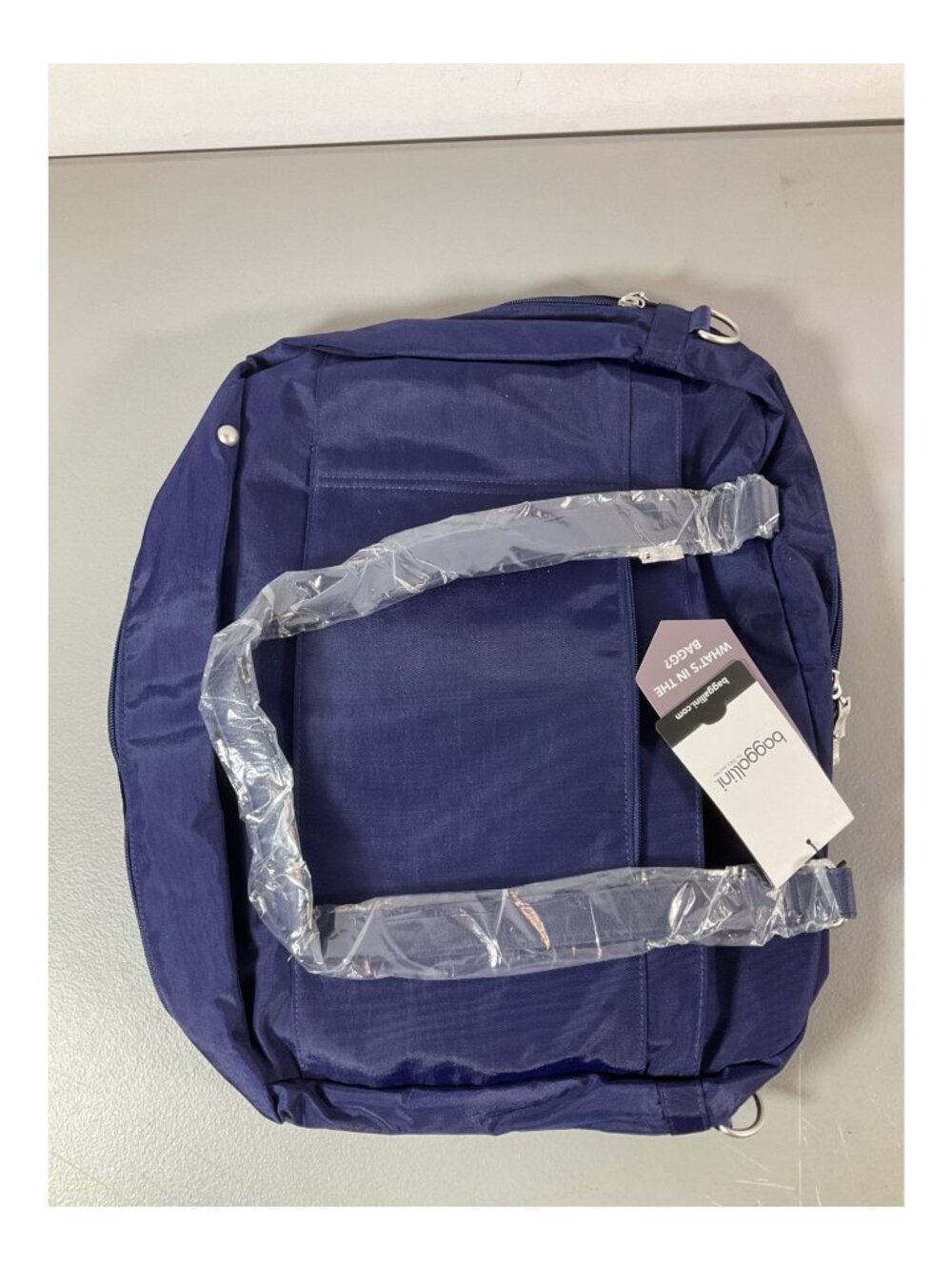 Baggallini Navy Overnight Expandable Laptop Tote with RFID Wristlet, Lightweight